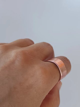 Anillo cobre artesanal ajustable hombre