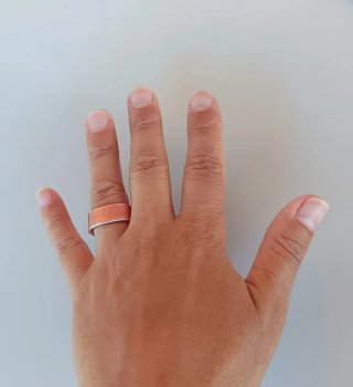 Anillo cobre artesanal ajustable hombre