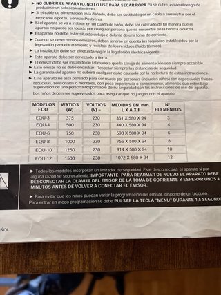 Radiador Equation  modelo EQU-4 de 500 W