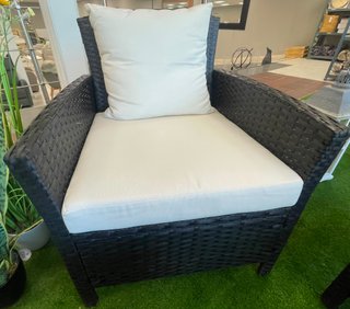 Conjunto de jardín ratán y cristal