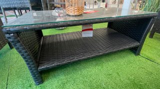 Conjunto de jardín ratán y cristal
