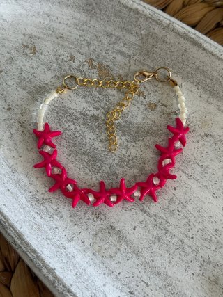 Pulsera artesanal estrellas de mar y cuencas
