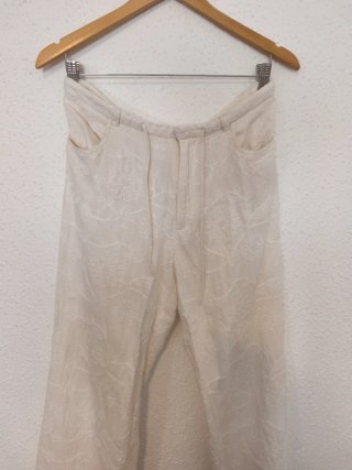 Pantalón Blanco Bordado Floral