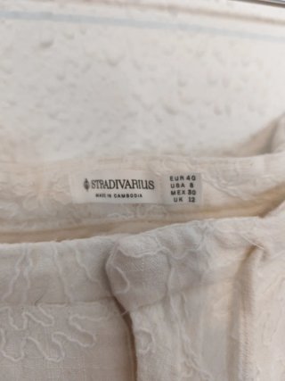 Pantalón Blanco Bordado Floral