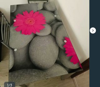 Mesa de cristal extensible con flores