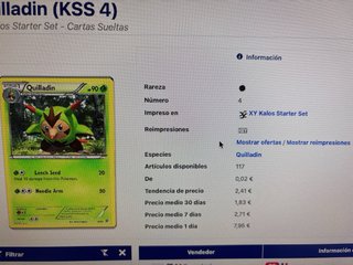 Carta Pokémon Quilladin 4/39 PS 90
