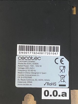 Motor Transmisión Cecotec Cremmaet  Compact