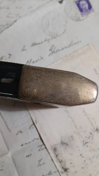Vecchio timbro in argento gr 82 con l'ingranaggio
