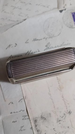 Vecchio timbro in argento gr 82 con l'ingranaggio