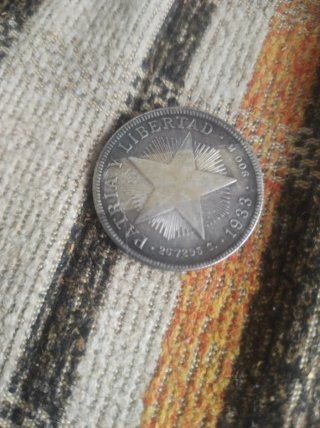 Moneda Plata 900 Cuba 1933