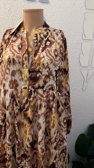 Vestido largo estampado multicolor