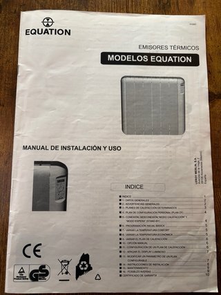 Radiador eléctrico marca EQUATION  modelo EQU-3