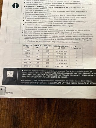 Radiador eléctrico marca EQUATION  modelo EQU-3