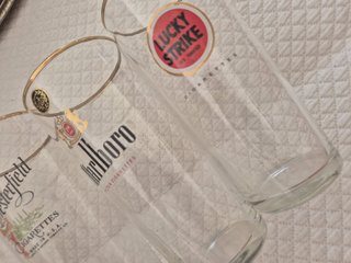 Juego 6 Vasos Vintage Marcas Tabaco Años 60
