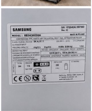 Nevera Samsung No Frost 344L WiFi Inox RB34