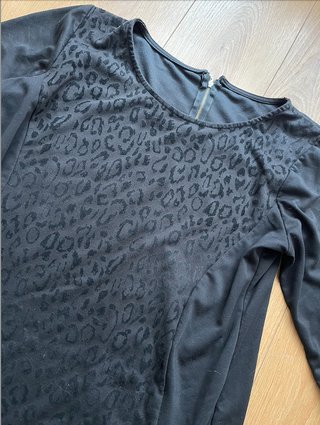 Vestido Negro Leopardo talla grande