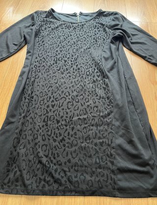 Vestido Negro Leopardo talla grande