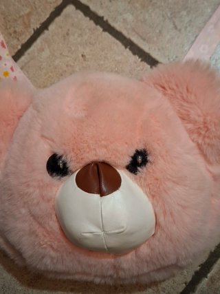 Zaino peluche orsetto rosa