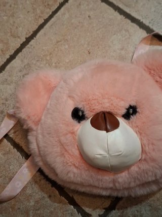 Zaino peluche orsetto rosa