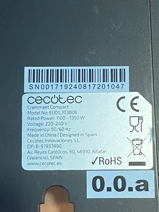 Pantalla Display Táctil Cecotec Cremmaet Compact