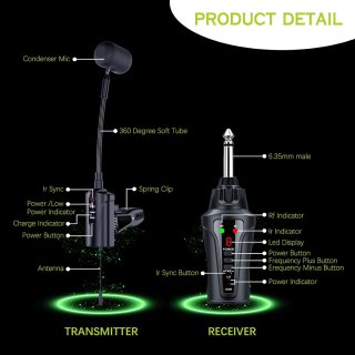 Micrófono Inalámbrico Acemic ST-5 para Instrumento