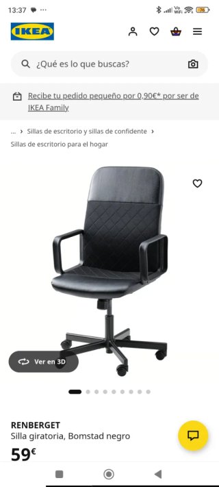 Silla giratoria IKEA negra