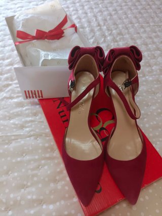 Zapato Salón Nuria Cobo Talla 38 Rojo