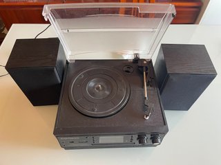 Tocadiscos Bluetooth CD Casete Radio Negro