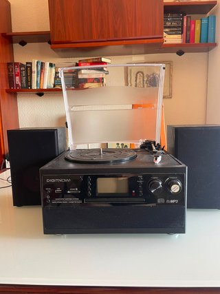 Tocadiscos Bluetooth CD Casete Radio Negro