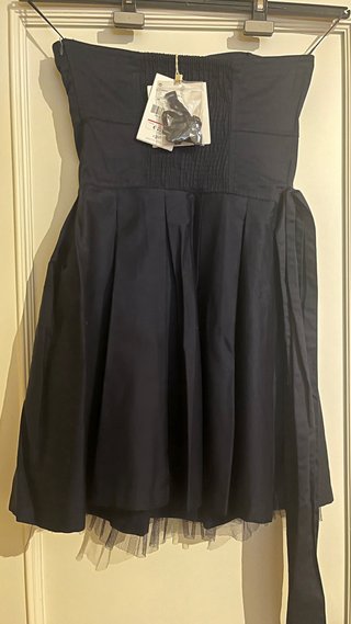 Vestido azul sin tirantes