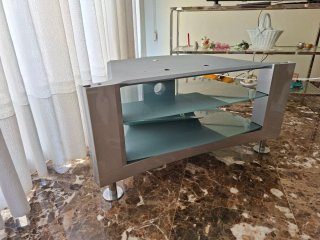 Mesa TV cristal y metal