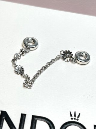 Pandora Cadena Seguridad Flores Plata margaritas