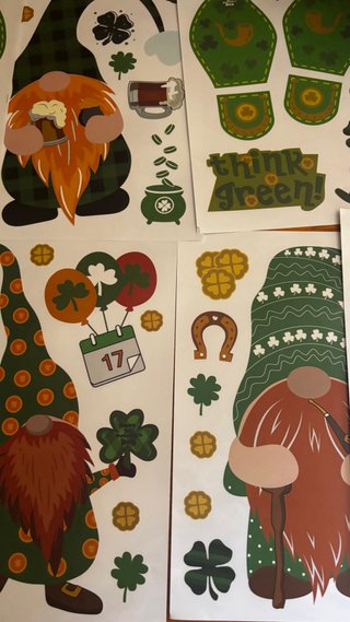 Pegatinas San Patricio Gnomos Tréboles