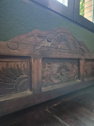 Diván Balinés Antiguo 145cm Madera Tallada