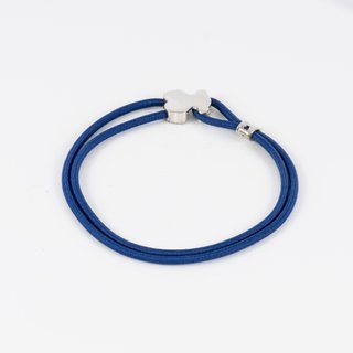 Pulsera Tous elástica azul con motivo Oso en plata