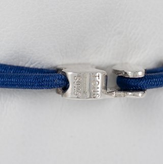 Pulsera Tous elástica azul con motivo Oso en plata
