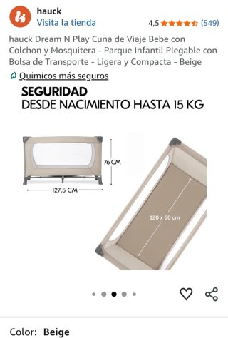 Cuna de Viaje Hauck Dream N Play Beige