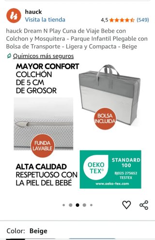 Cuna de Viaje Hauck Dream N Play Beige