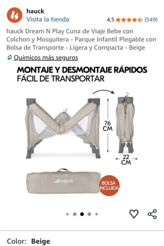 Cuna de Viaje Hauck Dream N Play Beige