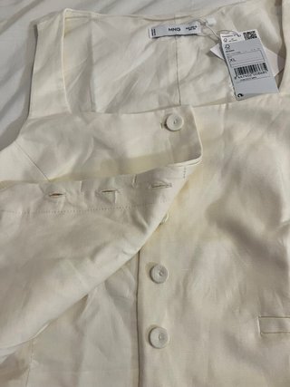 Chaleco lino Mango Beige Talla XL