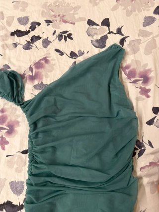 Vestito Zara monospalla verde petrolio