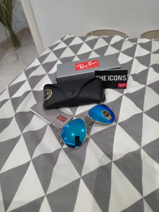 Gafas Ray-Ban Aviator Dorado Lente Azul