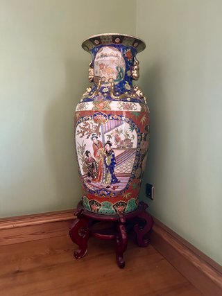 Jarrón Oriental Porcelana Satsuma Grande
