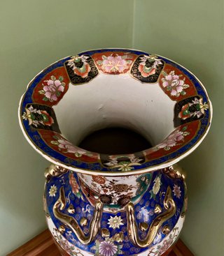 Jarrón Oriental Porcelana Satsuma Grande