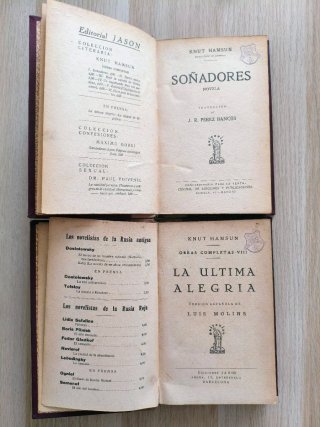 Lote de Libros de Knut Hamsun, años 1920-30