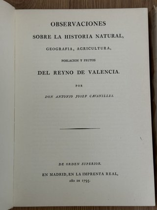 Observaciones sobre la historia natural, geografí... - Don A