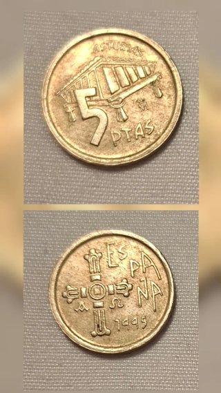 Moneda 5 Pesetas Asturias 1995