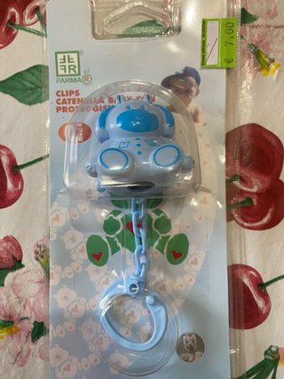 Porta ciuccio a forma di cane azzurro