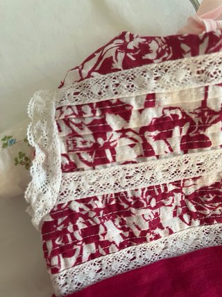 Vestido niña flores con culotte .Talla 12/18 meses