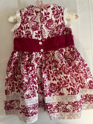 Vestido niña flores con culotte .Talla 12/18 meses